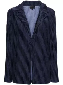 Giorgio Armani блейзер с эффектом плиссе, синий
