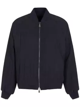 Giorgio Armani бомбер на молнии с жатым эффектом, синий