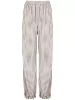 Giorgio Armani брюки с завышенной талией и складками, нейтральный цвет
