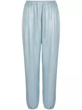 Giorgio Armani брюки с завышенной талией и эффектом металлик, синий