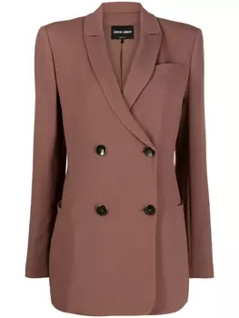Giorgio Armani двубортный блейзер, коричневый