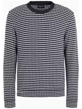 Giorgio Armani джемпер с геометричным узором, черный