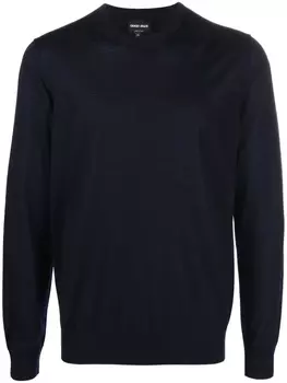 Giorgio Armani джемпер с круглым вырезом, синий
