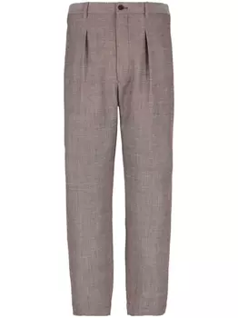Giorgio Armani фактурные брюки из смесовой вирджинской шерсти, нейтральный цвет