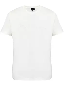 Giorgio Armani футболка из хлопка с вышитым логотипом, белый