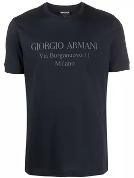 Giorgio Armani футболка с логотипом, синий