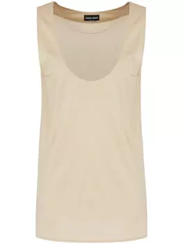 Giorgio Armani футболка с U-образным вырезом, нейтральный