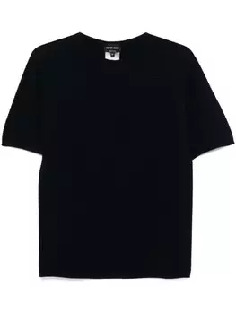 Giorgio Armani футболка с узором шеврон, синий