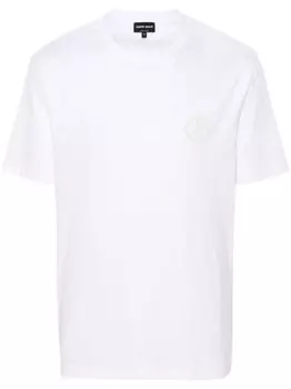 Giorgio Armani футболка с вышитым логотипом, белый