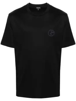 Giorgio Armani футболка с вышитым логотипом, черный