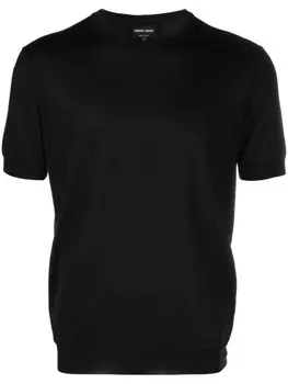 Giorgio Armani футболка в рубчик, черный