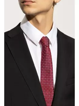 Giorgio Armani галстук с геометрическим узором, красный