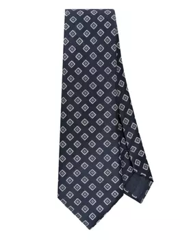 Giorgio Armani галстук с жаккардовым узором, синий