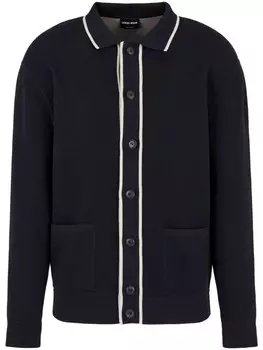 Giorgio Armani кардиган с отделкой в полоску, черный