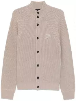 Giorgio Armani кардиган в рубчик, коричневый