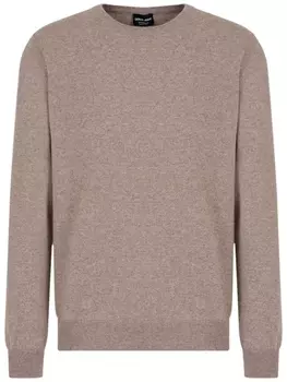 Giorgio Armani кашемировый джемпер с круглым вырезом, нейтральный цвет