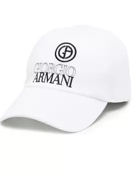 Giorgio Armani кепка с вышитым логотипом, белый