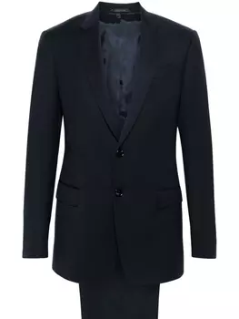 Giorgio Armani костюм из вирджинской шерсти с однобортным пиджаком, синий