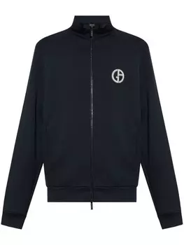 Giorgio Armani куртка с вышитым логотипом, синий