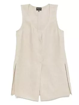 Giorgio Armani льняной топ, нейтральный