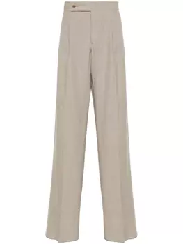 Giorgio Armani льняные брюки прямого кроя, нейтральный цвет