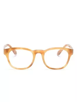 Giorgio Armani очки в круглой оправе черепаховой расцветки, нейтральный цвет