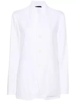 Giorgio Armani однобортный пиджак из сирсакера, белый