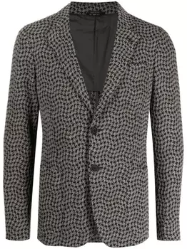 Giorgio Armani однобортный пиджак в ломаную клетку, серый
