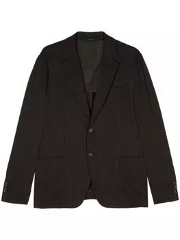 Giorgio Armani однобортный пиджак в полоску, коричневый