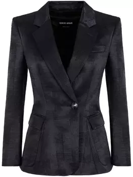 Giorgio Armani пиджак с цветочной аппликацией, черный