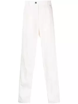 Giorgio Armani прямые брюки с жатым эффектом, нейтральный цвет