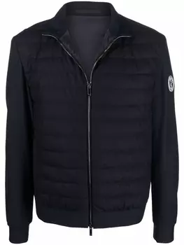 Giorgio Armani пуховик с сетчатыми вставками, синий