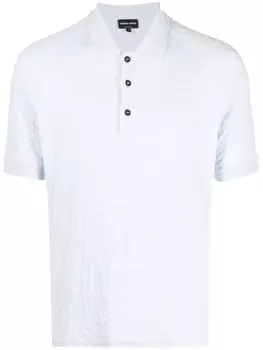 Giorgio Armani рубашка поло с узором шеврон, синий