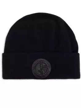 Giorgio Armani шапка из кашемира с логотипом, черный