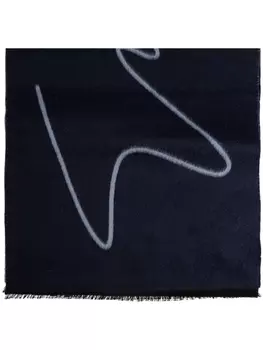 Giorgio Armani шарф с бахромой, синий