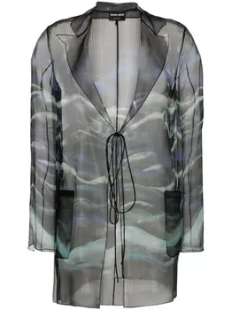 Giorgio Armani шелковая блузка с абстрактным принтом, черный