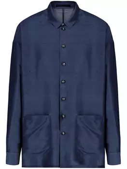 Giorgio Armani шелковая куртка-рубашка, синий