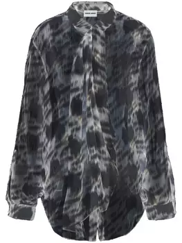 Giorgio Armani шелковая рубашка с абстрактным принтом, белый
