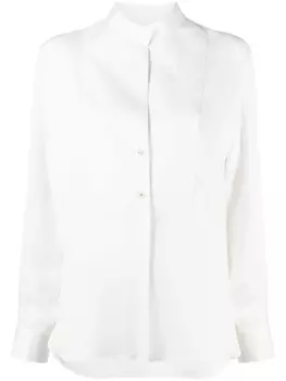 Giorgio Armani шелковая рубашка с воротником-стойкой, белый