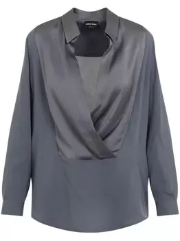 Giorgio Armani шелковая рубашка, серый