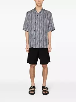 Giorgio Armani шелковая рубашка в полоску, синий