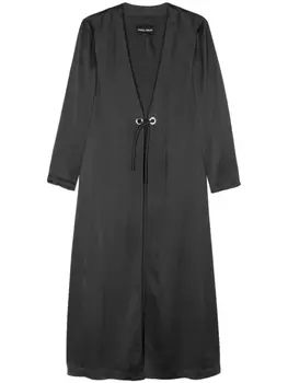 Giorgio Armani шелковое пальто макси, серый