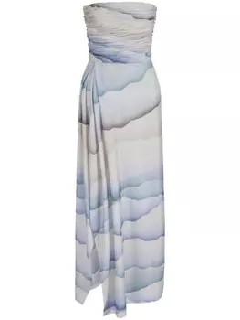 Giorgio Armani шелковое платье с абстрактным узором, синий