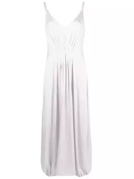 Giorgio Armani шелковое платье с V-образным вырезом, фиолетовый