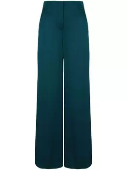 Giorgio Armani шелковые брюки широкого кроя, зеленый