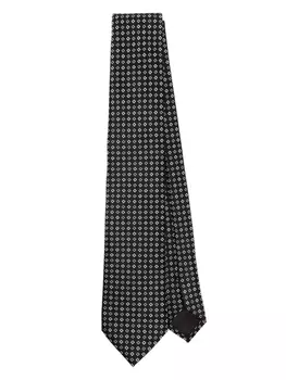 Giorgio Armani шелковый галстук с жаккардовым узором, черный