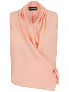 Giorgio Armani шелковый топ с завязками, розовый