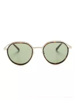 Giorgio Armani солнцезащитные очки Panto в круглой оправе, золотистый