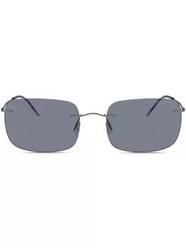Giorgio Armani солнцезащитные очки Pillow в квадратной оправе, серебряный