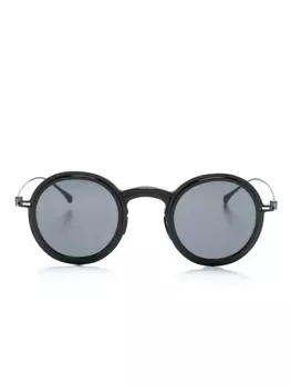Giorgio Armani солнцезащитные очки в круглой оправе, черный